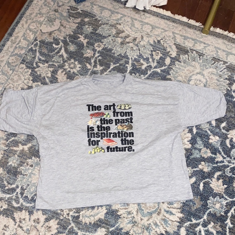 Gray Graphic T-Shirt with Inspirational Text